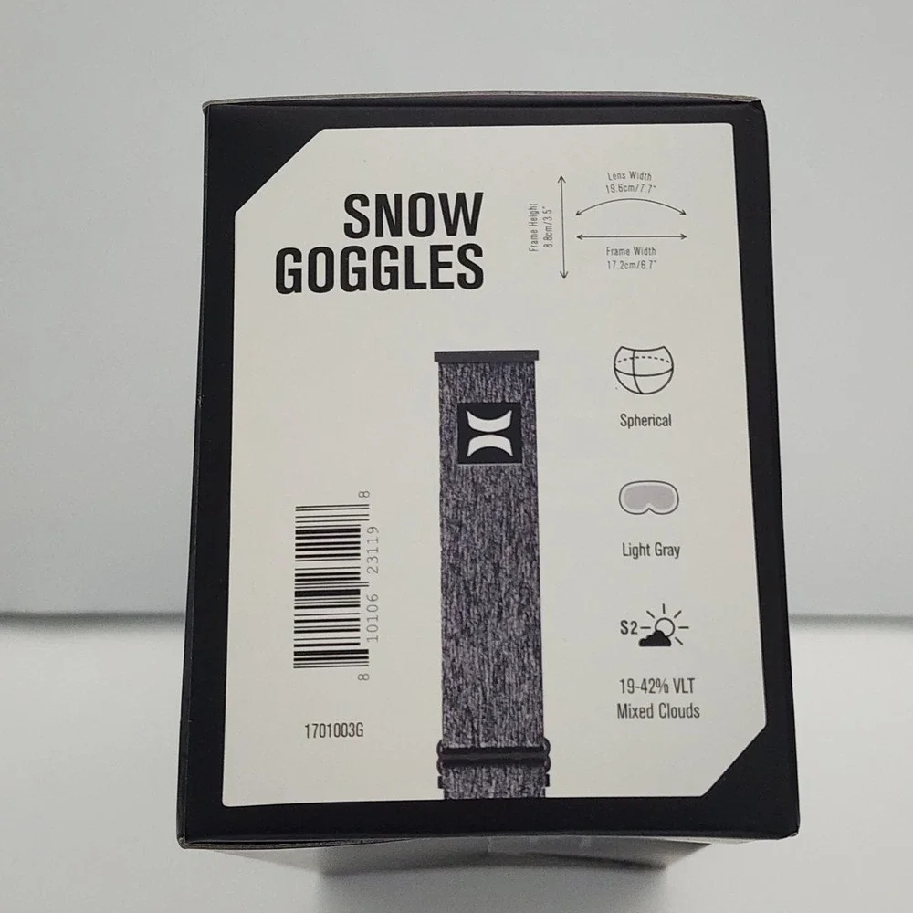 NEW in‎ box Hurley Soar snow ski snowboarding goggles light gray
